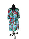 Aqua Red Floral Dress