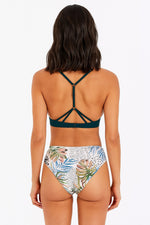 Leaf Print Mid Rise Bikini Set