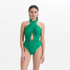 JADE DRAPED HALTER SWIMSUIT