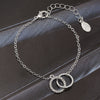 Silver-Toned CZ Linked Circles Bracelet