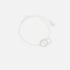 Silver-Toned CZ Linked Circles Bracelet