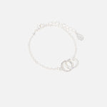 Silver-Toned CZ Linked Circles Bracelet