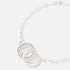 Silver-Toned CZ Linked Circles Bracelet