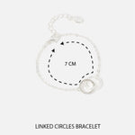 Silver-Toned CZ Linked Circles Bracelet