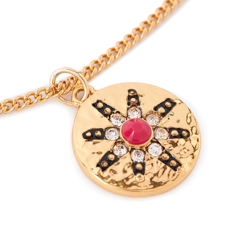 Gold-Toned Star Coin Pendant Necklace