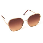 Gold Metal Rim Square Sunglasses