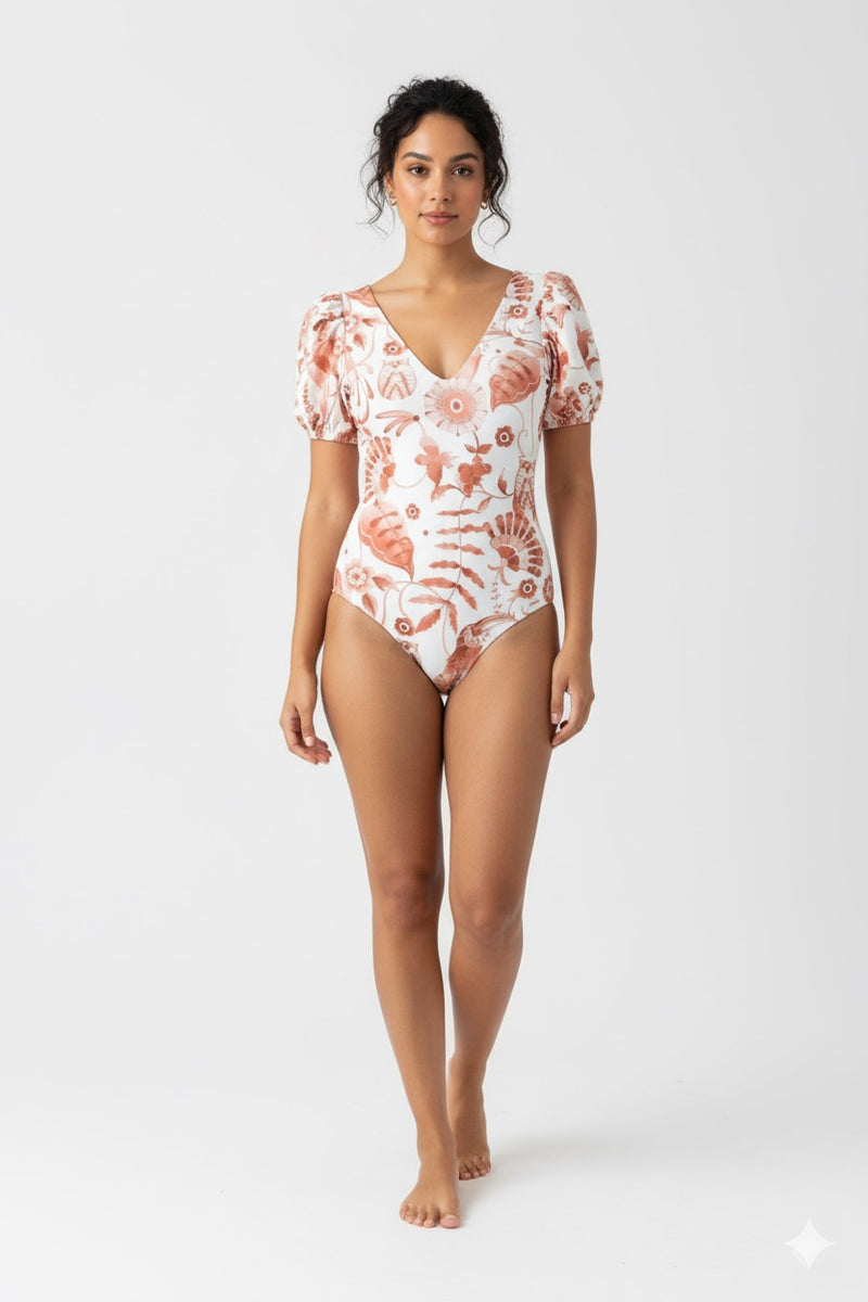 Mariela Puff-Sleeved One-Piece