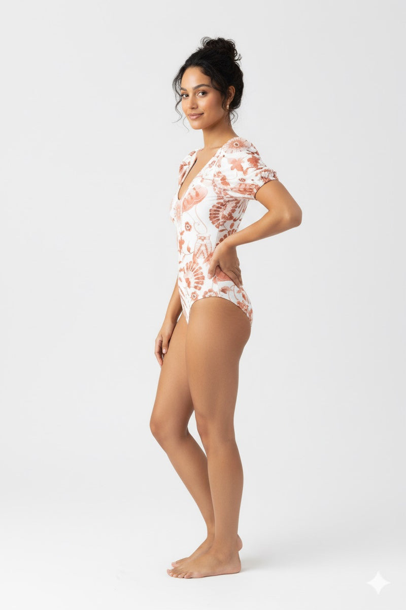 Mariela Puff-Sleeved One-Piece
