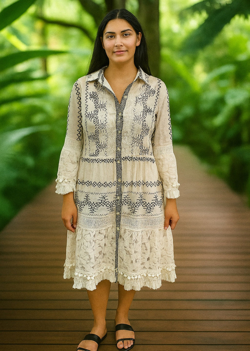 Monochrome Lace Dress