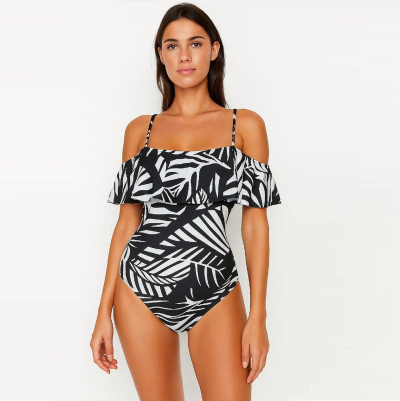 Off Shoulder Tummy Control One Piece