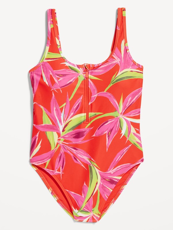 Half-Zip One-Piece Swimsuit – The Beach Company