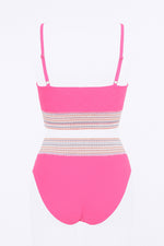 Pink Bralette High Waist Bikini Set
