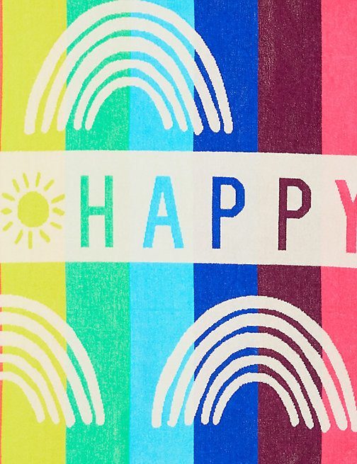 Pure Cotton Be Happy Beach Towel