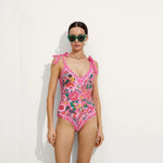 Pink Floral Paradise Print One Piece