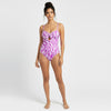 Abstract Print Tie Detail Swimsuit