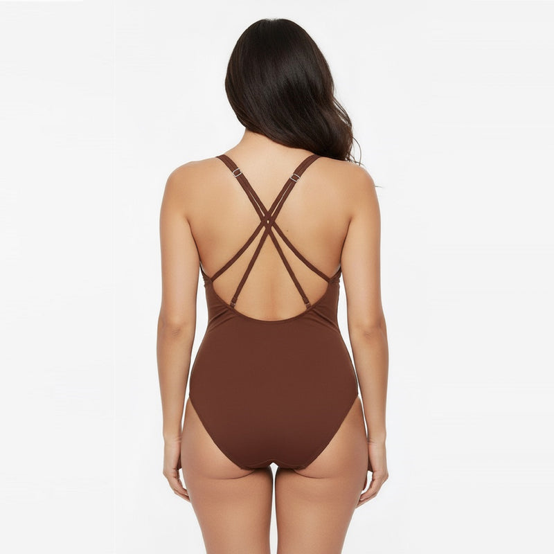 Plunge V-neck One-Piece Swimsuit