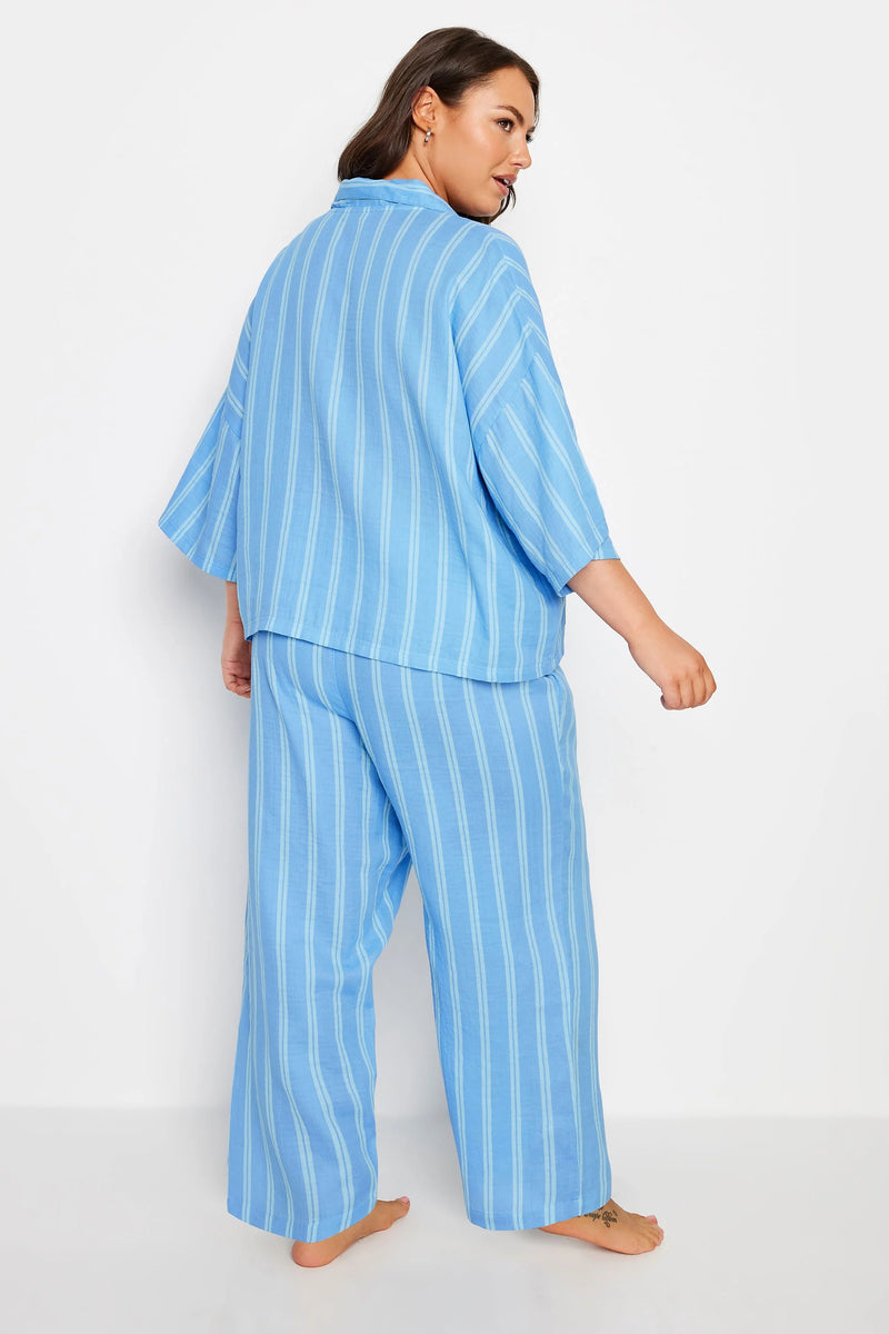 Plus Size Stripe Print Pyjama Set