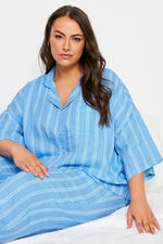 Plus Size Stripe Print Pyjama Set