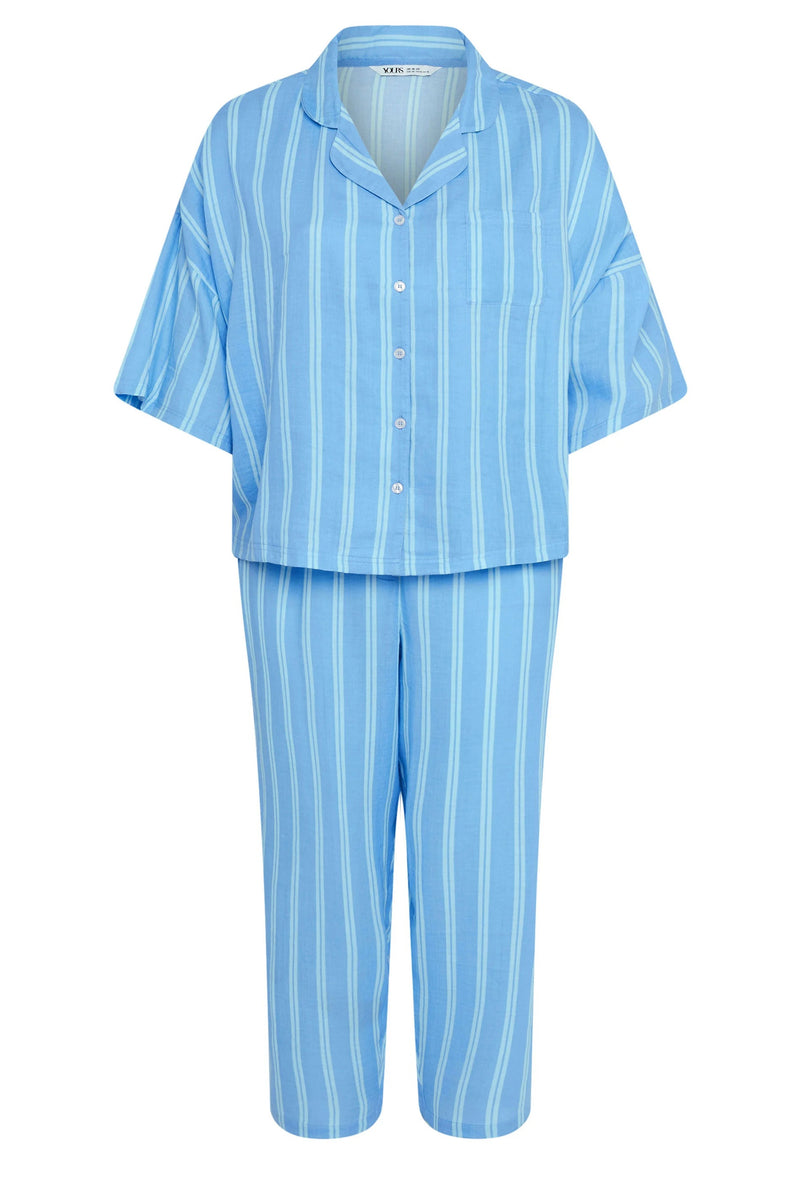 Plus Size Stripe Print Pyjama Set