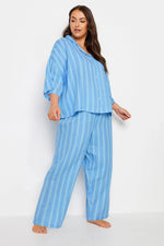 Plus Size Stripe Print Pyjama Set