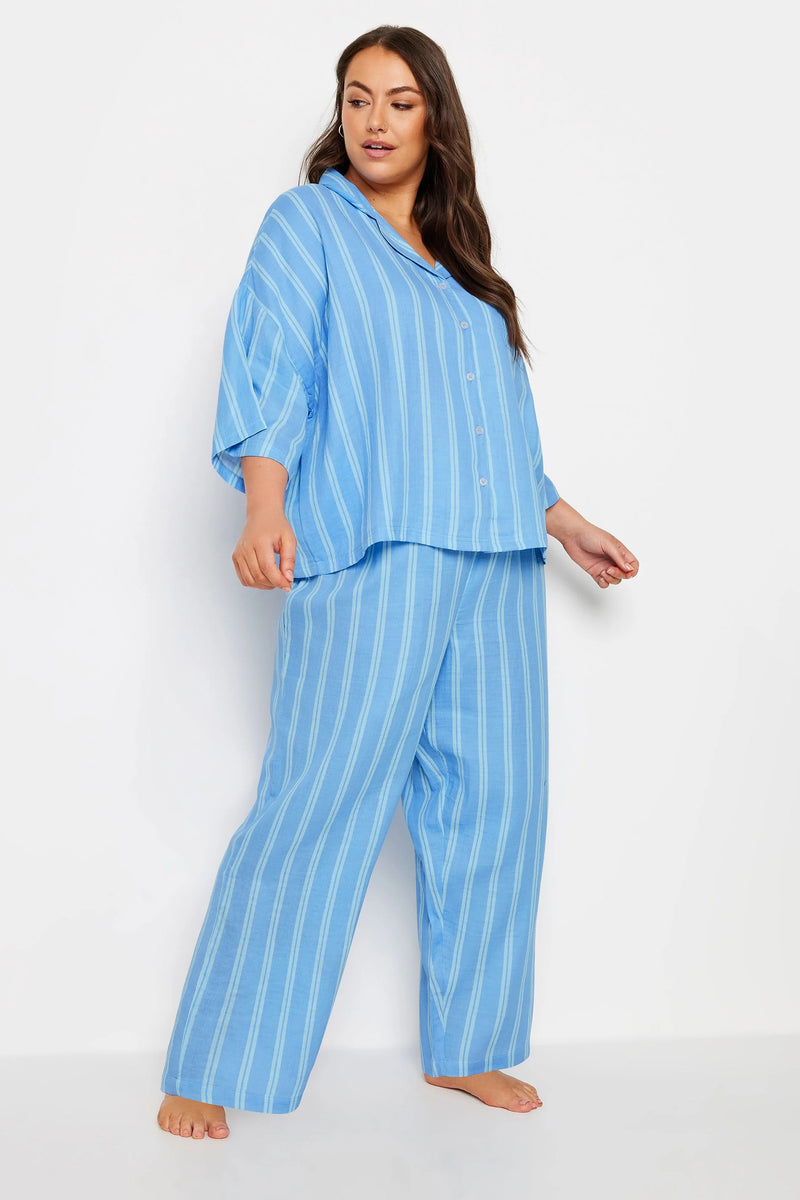 Plus Size Stripe Print Pyjama Set