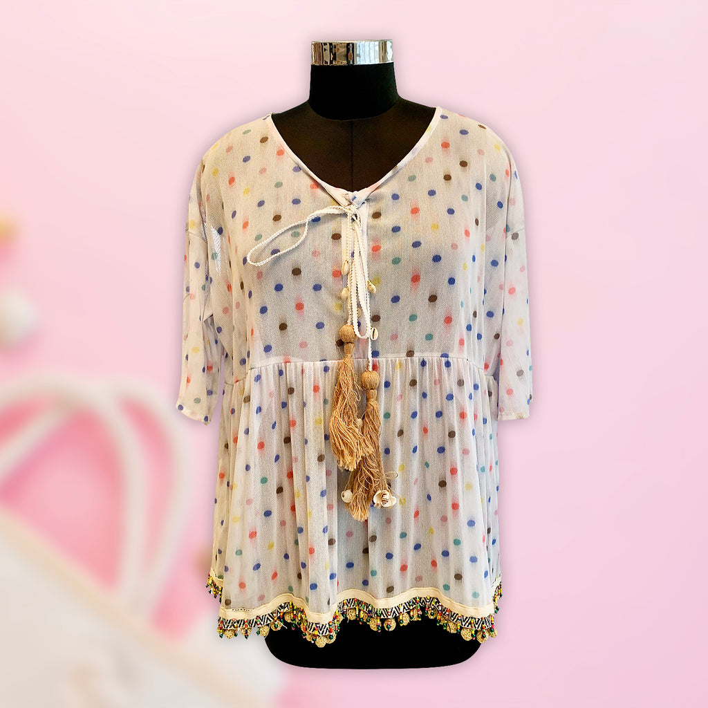 The beach company India - buy beachwear for women online - Ladies beach cover up - Polka Cover Up - Beach and resort outfit ideas for women - Ladies Beach Dress and dresses