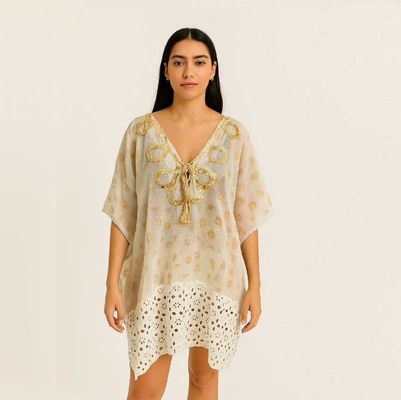 Powder Blue Sequence Kaftan