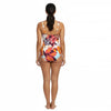 Woman wearing a colorful floral one-piece swimsuit - swimwear shop online - buy swimming costumes near me - the beach company