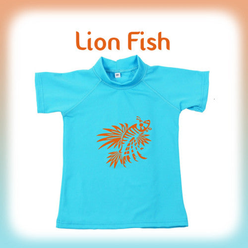 Short Sleeves Rash Top - Lion Fish