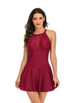 Mesh High Neck Tummy Control Swimdress