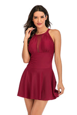 Mesh High Neck Tummy Control Swimdress