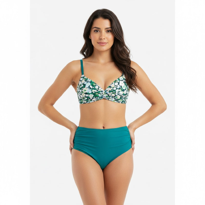 Reversible Twist Front Self Tie Mid Rise Bikini Set