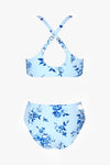 Rose Print Cutout Bikini Set