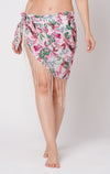 Mix Leaf Print Pareo with Tassels