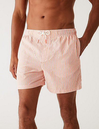 Quick Dry Striped Seersucker Swim Shorts