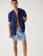 Quick Dry Tropical Print Swim Shorts