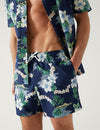 Quick Dry Hawaiian Print Swim Shorts
