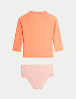 2pc Tiger Long Sleeve Rash Vest Swim Set