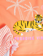 2pc Tiger Long Sleeve Rash Vest Swim Set