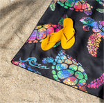 Turtle Print Suede Beach Towel