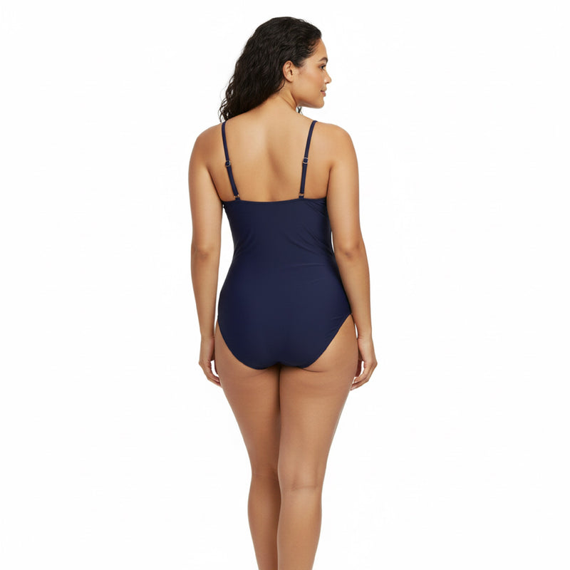 Scalloped Ruched One Piece