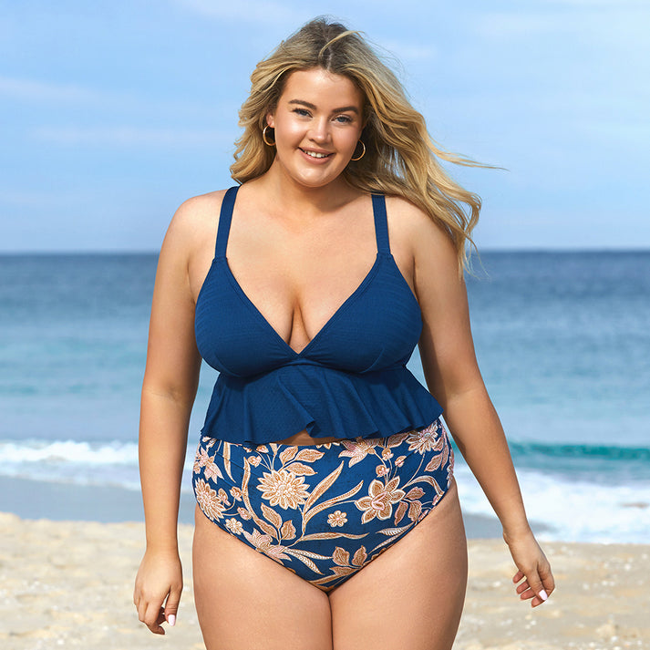 halter neck plus size swimsuit