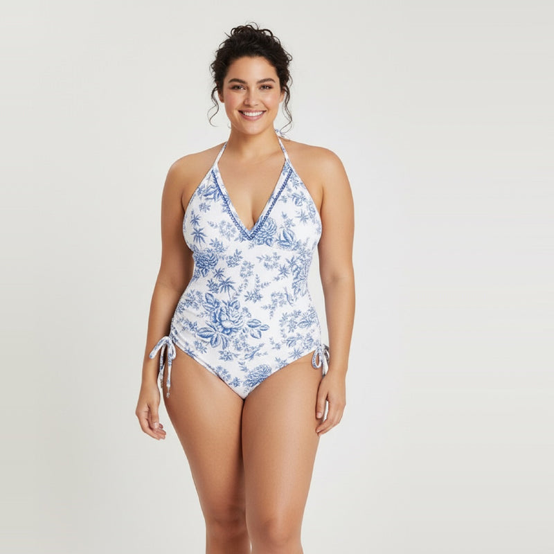 Seafolly Love Bird Deep V Maillot - Plus Size