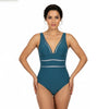 Spliced One-Piece Swimsuit