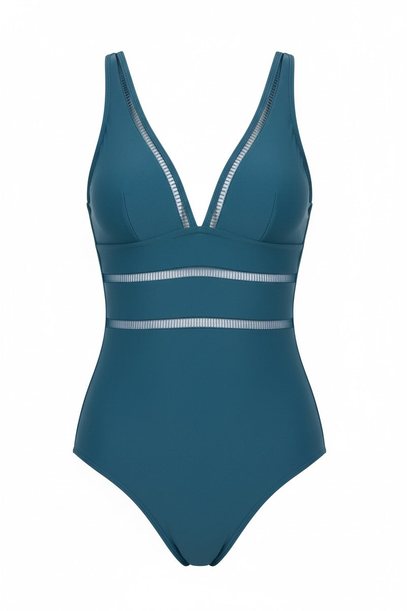 Spliced One-Piece Swimsuit