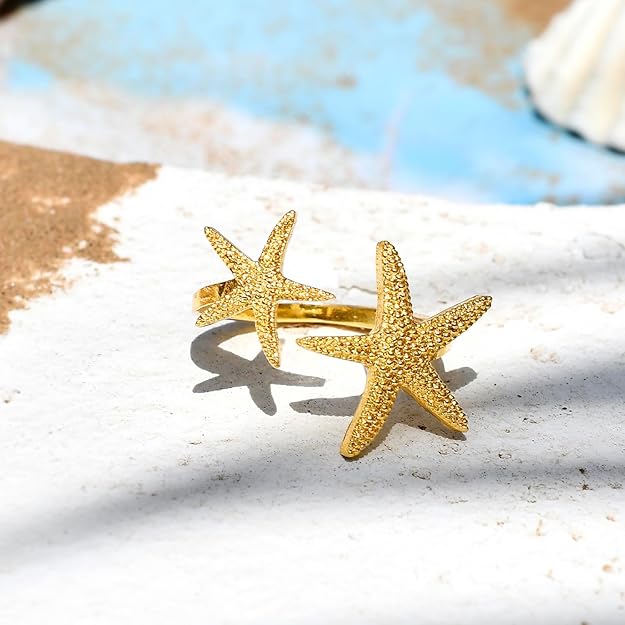 Starfish Open Finger Ring