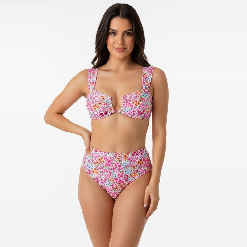 Colorful mini floral embellished Bikini set - shop womens swimwear - the beach company - beachwear