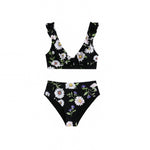 Large Ditsy Ruffled Plus Size Bikini Set