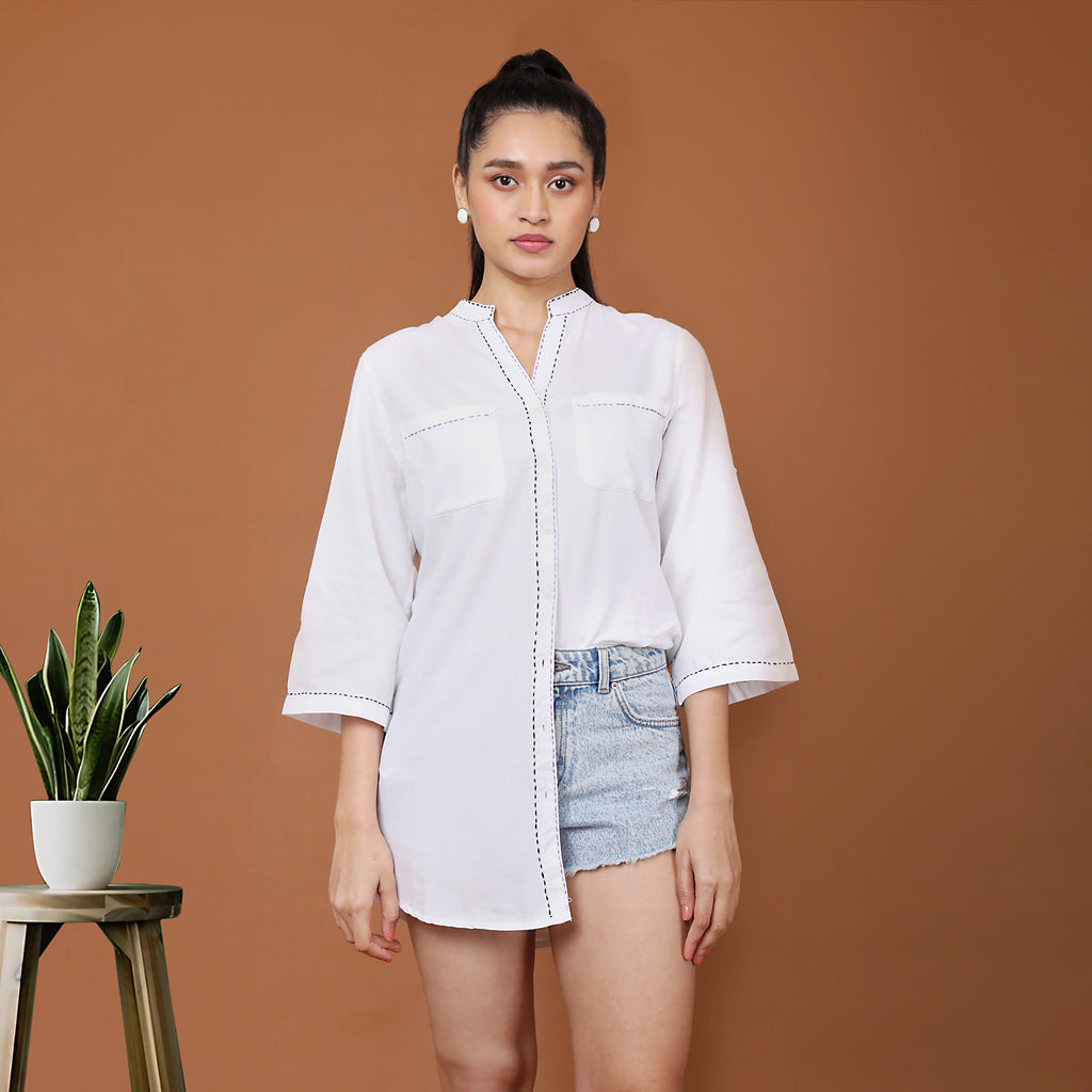 cotton white shirt for women online beach company india