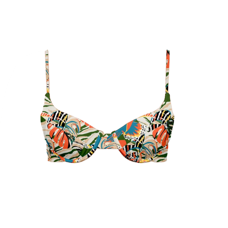 Toucan Print High Waist Bikini Bottom Set